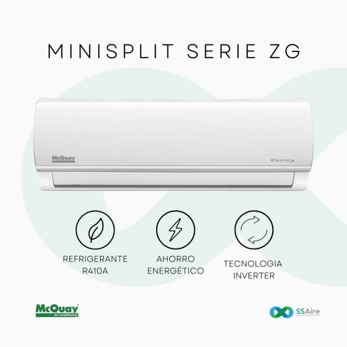 Minisplit McQuay/Daikin ZG 1TR Fro/Calor 110 v